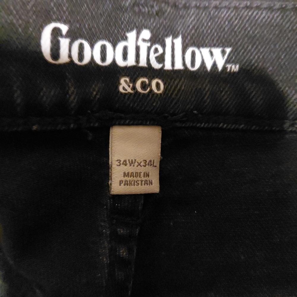 Goodfellow & Co Jeans Mens 34x32 Black Straight Leg Denim Pants Casual - Picture 8 of 8